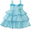 So La Vita Girls 2-6X Toddler Butterfly Applique Dress, Blue, 4T