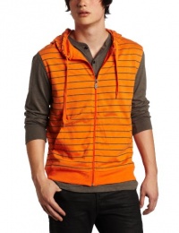 Southpole Men's Sleeveless Striped Full-Zip Basic Vest With Hoody Southpole Men's Sleeveless Striped Full-Zip Basic Vest With Hoody
