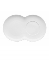 With subtle concentric rings and room for a cup and pastry in durable porcelain, Rosenthal's Loft double saucer brings chic versatility to modern tables. With subtle concentric rings and room for a cup and pastry in durable porcelain, Rosenthal's Loft double saucer brings chic versatility to modern tables.