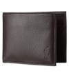 Refinement meets practicality in this sophisticated passcase wallet, constructed from soft pebbled leather with a removable double-ID window for easy stowing of essential cards.