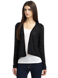 THE LOOKOpen frontPointelle detailingExtra long sleevesTHE FITAbout 22 from shoulder to hemTHE MATERIALCashmereCARE & ORIGINDry cleanImportedModel shown is 5'9½ (176cm) wearing US size Small. THE LOOKOpen frontPointelle detailingExtra long sleevesTHE FITAbout 22 from shoulder to hemTHE MATERIALCashmereCARE & ORIGINDry cleanImportedModel shown is 5'9½ (176cm) wearing US size Small.