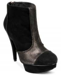 Let this unique combination of upper materials on BCBGeneration's Chazz booties elevate your outfit into something truly memorable. Let this unique combination of upper materials on BCBGeneration's Chazz booties elevate your outfit into something truly memorable.