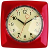 Kikkerland Retro Kitchen Wall Clock, Red
