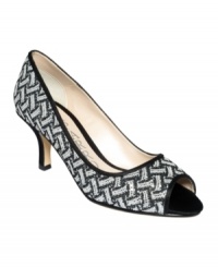 Fancy, personified. Caparros' Buffy evening pumps are made of a creative combo of lace and glitter and feature a pretty peep-toe. Fancy, personified. Caparros' Buffy evening pumps are made of a creative combo of lace and glitter and feature a pretty peep-toe.