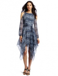 BCBGMAXAZRIA Women's Elia Printed Dress With Cutout Sleeve Detail BCBGMAXAZRIA Women's Elia Printed Dress With Cutout Sleeve Detail