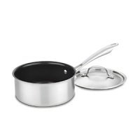 Eco-Friendly Nonstick Cookware. Exclusive Cuisinart Ceramica® Nonstick Technology is PTFE/PFOA -free. Petroleum-free ceramic-based nonstick interior helps to reduce oil consumption, makes it easy to cook low-fat meals, and preserves the environment. Professional multi-ply construction features an aluminum alloy core with Exclusive Cuisinart Ceramica® nonstick surface and an induction-ready stainless steel exterior for superior heat conductivity. Construction is suitable for all stovetops. Riveted stainless stick handles stay cool, and are made from 70% recycled stainless steel. Oven, broiler and dishwasher safe. Eco-Friendly Nonstick Cookware. Exclusive Cuisinart Ceramica® Nonstick Technology is PTFE/PFOA -free. Petroleum-free ceramic-based nonstick interior helps to reduce oil consumption, makes it easy to cook low-fat meals, and preserves the environment. Professional multi-ply construction features an aluminum alloy core with Exclusive Cuisinart Ceramica® nonstick surface and an induction-ready stainless steel exterior for superior heat conductivity. Construction is suitable for all stovetops. Riveted stainless stick handles stay cool, and are made from 70% recycled stainless steel. Oven, broiler and dishwasher safe.