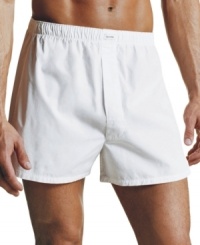 A classic part of any guy's wardrobe, this woven cotton boxer offers a traditional fit and a timeless sense of comfort. A classic part of any guy's wardrobe, this woven cotton boxer offers a traditional fit and a timeless sense of comfort.