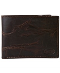 This leather wallet from Fossil is a heritage-inspired classic for your cash-and-card carrying needs.