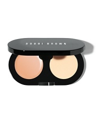 Conceal and set in one portable kit. Bobbi's Creamy Concealer blends easily to instantly cover and brighten dark circles. It also helps maintain skin's moisture levels for a smooth, virtually line-less look. Fuss-free pressed powder sets concealer for long-lasting wear. Conceal and set in one portable kit. Bobbi's Creamy Concealer blends easily to instantly cover and brighten dark circles. It also helps maintain skin's moisture levels for a smooth, virtually line-less look. Fuss-free pressed powder sets concealer for long-lasting wear.