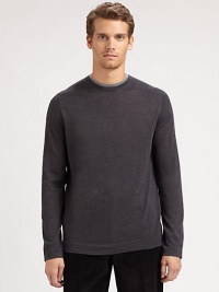 An easy, laid-back sweater with a double-layer collar in soft merino wool.Layered crewneckLong sleevesMerino woolHand washImported An easy, laid-back sweater with a double-layer collar in soft merino wool.Layered crewneckLong sleevesMerino woolHand washImported