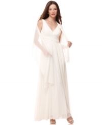 Effortlessly elegant, the soft pleats of this Alex Evenings gown are sheer brilliance. Effortlessly elegant, the soft pleats of this Alex Evenings gown are sheer brilliance.