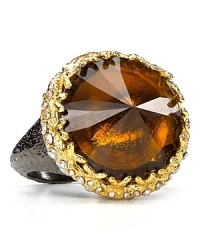 A striking statement piece, Alexis Bittar's faceted crystal ring adds instant glamour. After hours wear the pointy power piece with cool cocktail styles to induce onlooker envy. A striking statement piece, Alexis Bittar's faceted crystal ring adds instant glamour. After hours wear the pointy power piece with cool cocktail styles to induce onlooker envy.