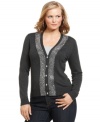Get standout style this season with MICHAEL Michael Kors' plus size cardigan, featuring an embellished front.