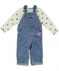 Little Me Baby-Boys Infant Train Overall Set