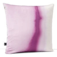 Rich, watercolor-like hues of hibiscus and raspberry fade in an ombre pattern across this silk decorative pillow. Rich, watercolor-like hues of hibiscus and raspberry fade in an ombre pattern across this silk decorative pillow.