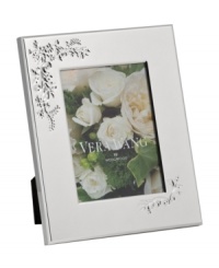 Picture perfect. An embossed motif graces the Vera Lace Bouquet picture frame, embodying the timeless beauty of Vera Wang in lustrous silver plate. A versatile choice for landscape or portrait photos. Picture perfect. An embossed motif graces the Vera Lace Bouquet picture frame, embodying the timeless beauty of Vera Wang in lustrous silver plate. A versatile choice for landscape or portrait photos.