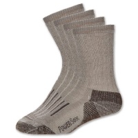 Gold Toe Men's Powersox Merino Medium Cushion Crew Socks, Taupe Marl, 9-11