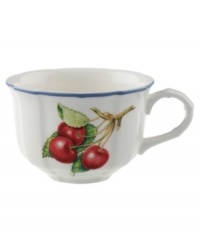 Liven up afternoon tea with the colorful Cottage Inn tea cup. Lush, dancing clusters of ripened blueberries, raspberries and cherries are a stunning contrast on creamy white porcelain and lend every meal a touch of traditional elegance. Liven up afternoon tea with the colorful Cottage Inn tea cup. Lush, dancing clusters of ripened blueberries, raspberries and cherries are a stunning contrast on creamy white porcelain and lend every meal a touch of traditional elegance.