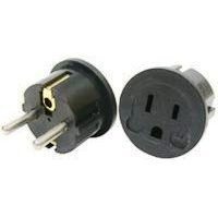 VCT Electronics VP11B Grounded Europe Adapter - USA To Europe Heavy Duty Adaptor Plug German Schuko VCT Electronics VP11B Grounded Europe Adapter - USA To Europe Heavy Duty Adaptor Plug German Schuko