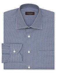 An exceptional design from Canali features a handsome micro check print that pairs easily with ties and works great on its own. Crafted in refined cotton for an exceptional experience. An exceptional design from Canali features a handsome micro check print that pairs easily with ties and works great on its own. Crafted in refined cotton for an exceptional experience.