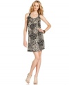 Be feminine in DKNY Jeans' flirty petite dress. A pretty print and ruffles at the side create this perfectly girly look for your next night out. (Clearance)