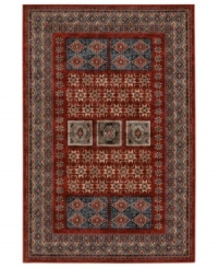Boasting vibrant hues of burgundy, denim, mocha and rust with touches of antique cream, the Timeless Treasures area rug from Couristan sets up any space with eye-catching patternwork. Crafted of pure New Zealand wool for long-lasting strength and beauty. Boasting vibrant hues of burgundy, denim, mocha and rust with touches of antique cream, the Timeless Treasures area rug from Couristan sets up any space with eye-catching patternwork. Crafted of pure New Zealand wool for long-lasting strength and beauty.