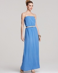 This Splendid strapless maxi dress embraces the balmy season with effortless chic. This Splendid strapless maxi dress embraces the balmy season with effortless chic.