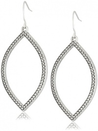 NINE WEST VINTAGE AMERICA Shape Up Worn Silver-Tone Textured Marquise Drop Earrings NINE WEST VINTAGE AMERICA Shape Up Worn Silver-Tone Textured Marquise Drop Earrings