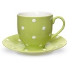 Spode Baking Days Green Teacup and Saucer, Set of 4