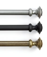 Both understated and refined, the Clifton curtain rod set gives your rooms classic distinction. Featuring traditional knob finials in three versatile finishes. Both understated and refined, the Clifton curtain rod set gives your rooms classic distinction. Featuring traditional knob finials in three versatile finishes.