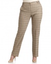 THE LOOKClassic yet modern glen plaid in a light stretch wool blendWide waistband with elasticized back and side button tabsTwo-button closeZip flyFlat frontAngled front pocketsStraight legUnfinished hemTHE FITRise, about 10½Inseam, about 34THE MATERIAL60% wool/38% nylon/2% elastaneCARE & ORIGINDry cleanImported