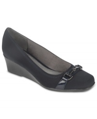 Officially cute. Life Stride's Gazette wedges feature an eye-catching buckle detail on the vamp. Officially cute. Life Stride's Gazette wedges feature an eye-catching buckle detail on the vamp.