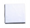 White Cotton Pocket Square (Black Border)