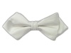 100% Silk Woven White Solid Satin Diamond Tip Self-Tie Bow Tie