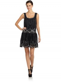 THE LOOKBeaded and sequin accents Double scoopneckSleeveless Gathered drop waist Scalloped hem THE FITAbout 33 from shoulder to hemTHE MATERIALPolyesterFully linedCARE & ORIGINHand wash ImportedModel shown is 5'10 (177cm) wearing US size Small. THE LOOKBeaded and sequin accents Double scoopneckSleeveless Gathered drop waist Scalloped hem THE FITAbout 33 from shoulder to hemTHE MATERIALPolyesterFully linedCARE & ORIGINHand wash ImportedModel shown is 5'10 (177cm) wearing US size Small.
