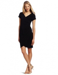 Evan Picone Women's Mj Overlap Bodice Pleat Detail Dress Evan Picone Women's Mj Overlap Bodice Pleat Detail Dress