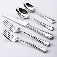 The Colby 45-pc. set includes service for 8, plus a 5-pc hostess set. In stainless steel. The Colby 45-pc. set includes service for 8, plus a 5-pc hostess set. In stainless steel.