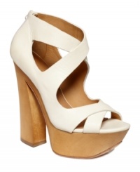 Do you dare to wear? With a chunky wooden heel and head-turning straps, only the fiercest can pull off the Minny platform sandals by L.A.M.B. Do you dare to wear? With a chunky wooden heel and head-turning straps, only the fiercest can pull off the Minny platform sandals by L.A.M.B.