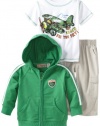 Kids Headquarters Baby-Boys Infant Hoody With White Tee And Cargo Pant, Green, 12 Months