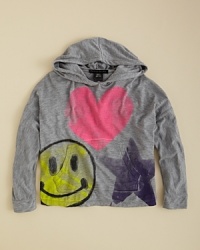 It's the sweetest graffiti ever. Flowers by Zoe adorn a long sleeve tunic with sketchy heart, star and smiley face prints. It's the sweetest graffiti ever. Flowers by Zoe adorn a long sleeve tunic with sketchy heart, star and smiley face prints.