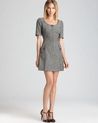 Give a nod to 60's chic with this office-perfect Rachel Zoe dress in luxe wool. Team with t-straps for classic style. Give a nod to 60's chic with this office-perfect Rachel Zoe dress in luxe wool. Team with t-straps for classic style.