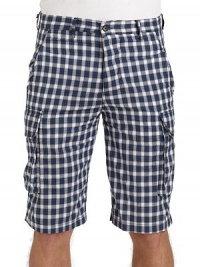 THE LOOKPlaid designBanded waist with belt loopsConcealed button flySide seam pocketsConcealed button flap cargo pocketsBack dartsBack concealed button flap pocketsTHE FITRise, about 12Inseam, about 12½THE MATERIALCottonPartially linedCARE & ORIGINMachine washImported THE LOOKPlaid designBanded waist with belt loopsConcealed button flySide seam pocketsConcealed button flap cargo pocketsBack dartsBack concealed button flap pocketsTHE FITRise, about 12Inseam, about 12½THE MATERIALCottonPartially linedCARE & ORIGINMachine washImported