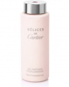 A symbol of utmost femininity, this playful scent shines with timeless luminosity. Shower Gel cleanses skin and leaves it lightly scented with the distinctive fruity floral notes of Délices de Cartier. 6.75 oz. 