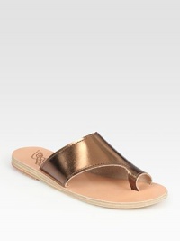 Crafted from the finest metallic leather, this vacation-to-city basic can be paired with a Grecian-inspired maxi dress or rolled jeans. Metallic leather upperLeather lining and soleMade in GreeceOUR FIT MODEL RECOMMENDS ordering true whole size; ½ sizes should order the next whole size up. Crafted from the finest metallic leather, this vacation-to-city basic can be paired with a Grecian-inspired maxi dress or rolled jeans. Metallic leather upperLeather lining and soleMade in GreeceOUR FIT MODEL RECOMMENDS ordering true whole size; ½ sizes should order the next whole size up.