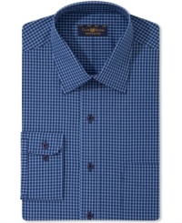 Make a snappy statement with crisp checks on this dress shirt from Club Room. Make a snappy statement with crisp checks on this dress shirt from Club Room.