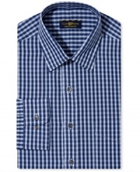 Get decked out in gingham with this handsome Club Room shirt. Get decked out in gingham with this handsome Club Room shirt.