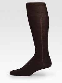 Over-the-calf socks featuring a vertical-chain stripe detail.80% wool/20% nylonMachine washMade in Italy of imported fabric Over-the-calf socks featuring a vertical-chain stripe detail.80% wool/20% nylonMachine washMade in Italy of imported fabric