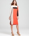 Take an artistic approach to dressing with this artfully arranged color block BCBGMAXAZRIA dress, exuding a modern, geometric look.