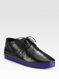 A vibrant-hued platform freshens this lace-up leather staple. Painted rubber platform, ¾ (20mm)Leather upperLeather liningRubber solePadded insoleMade in ItalyOUR FIT MODEL RECOMMENDS ordering true size. 