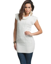 G2 Chic Short Sleeved Cable Knit Cowl Neck Sweater G2 Chic Short Sleeved Cable Knit Cowl Neck Sweater